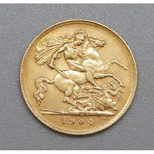 163 - An Edward VII 1904 half sovereign