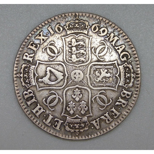 184 - A Charles II 1669 half crown