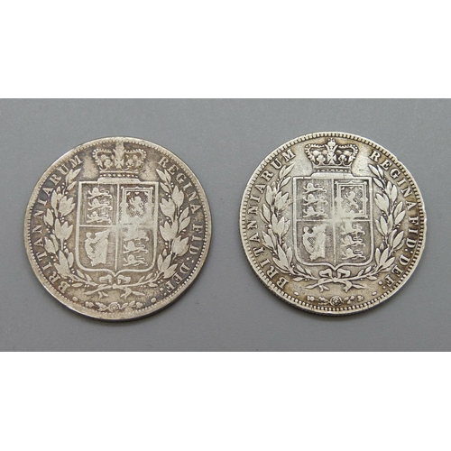 186 - Two half crowns, 1878 and 1881