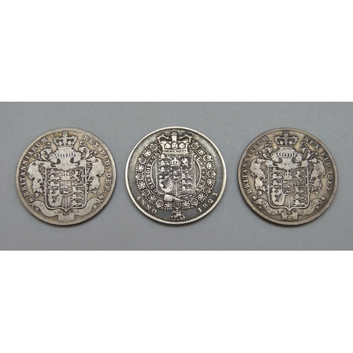 188 - Three George IV half crowns, 1823, 1825 and 1828