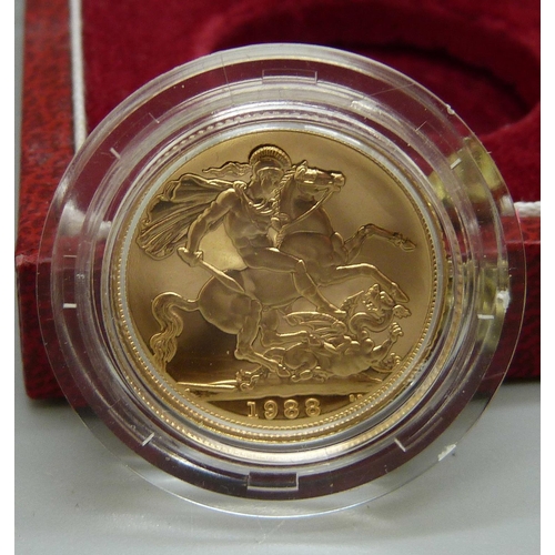 19 - A 1988 proof sovereign, Royal Mint