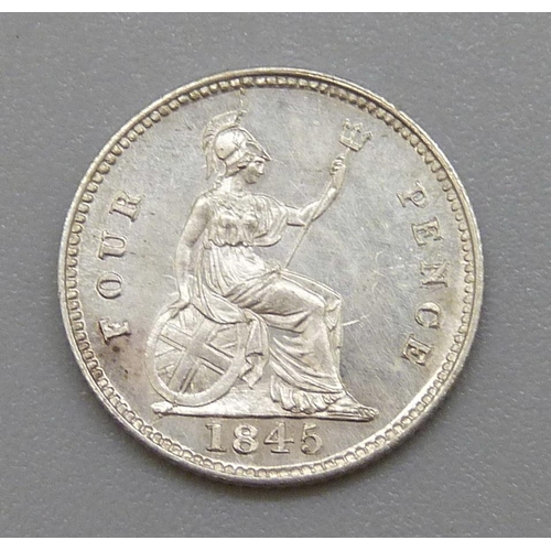 190 - A Victorian 1845 four pence coin, uncirculated