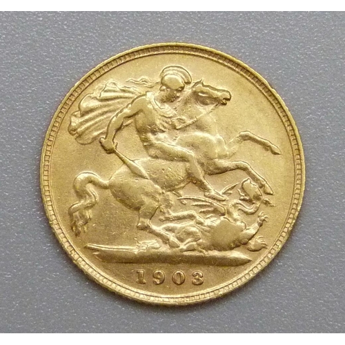 202 - A 1903 half sovereign