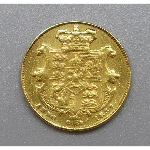 210 - A William IV 1837 full sovereign