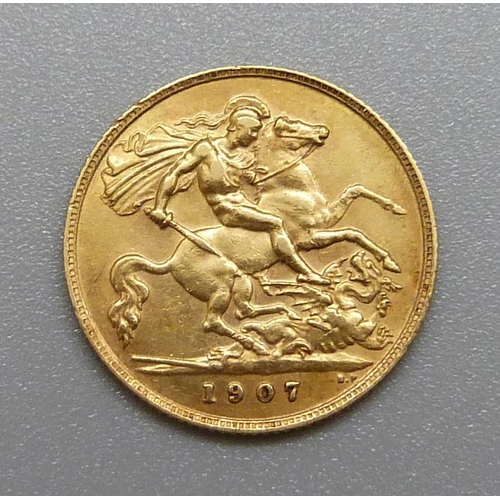 216 - An Edward VII 1907 half sovereign