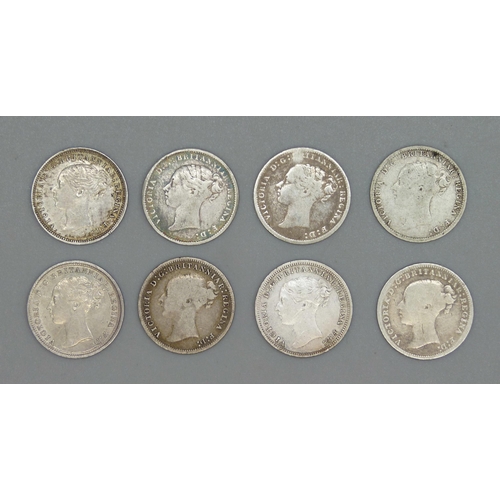 24 - Eight Victorian 3d coins