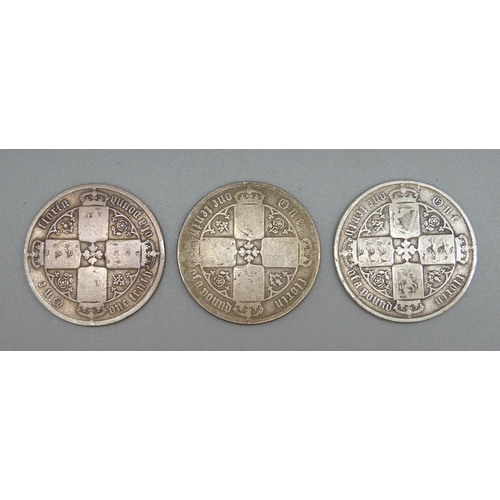 25 - Three florins, 1877, 1878 and 1883