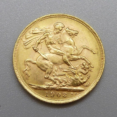 250 - An Edward VII 1903 full sovereign, Melbourne mint