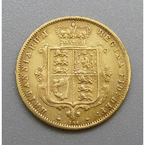 259 - A Victorian 1873 half sovereign, die 264