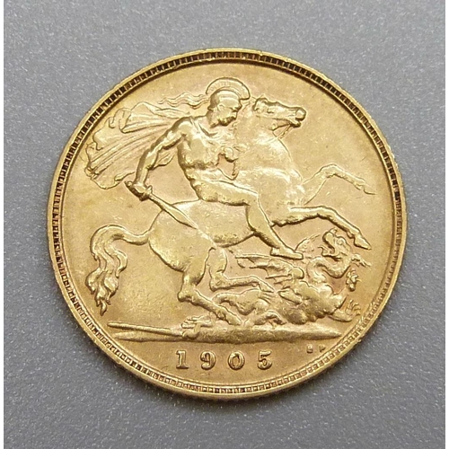 260 - An Edward VII 1905 half sovereign