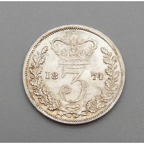 269 - A Victorian 1874 3d coin, uncirculated