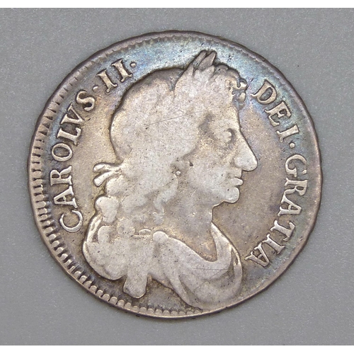 27 - A Charles II 1677 half crown