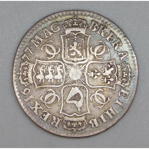 27 - A Charles II 1677 half crown