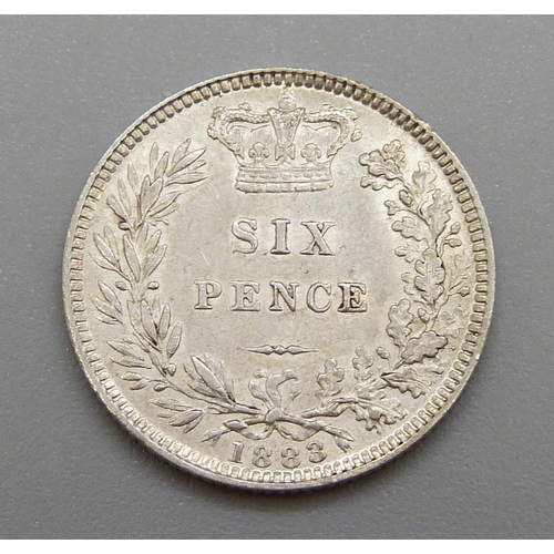 272 - An 1883 sixpence coin, uncirculated