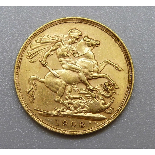 297 - An Edward VII 1908 full sovereign