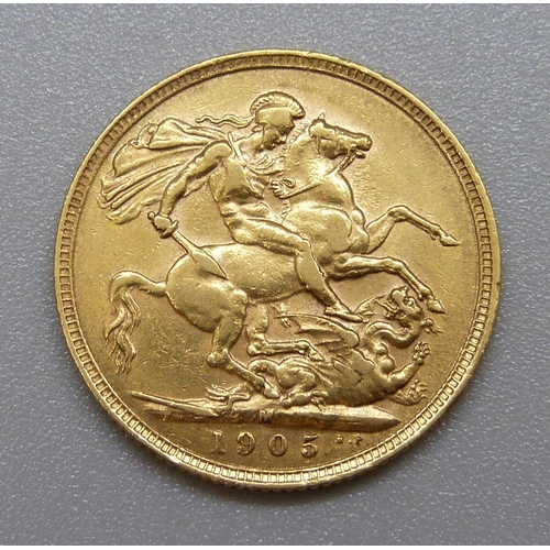 300 - An Edward VII 1905 full sovereign, Melbourne mint