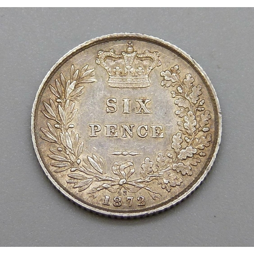 322 - A Victorian 1872 sixpence