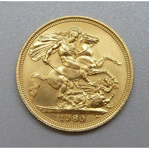 336 - A 1980 full sovereign