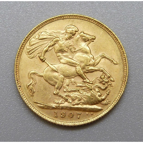 339 - An Edward VII 1907 full sovereign