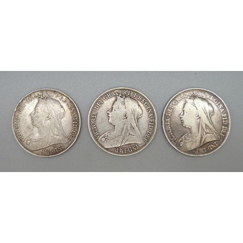 34 - Three crowns, 1893, 1894 and 1895