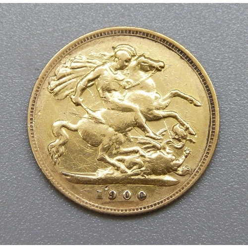 343 - A Victorian 1900 half sovereign