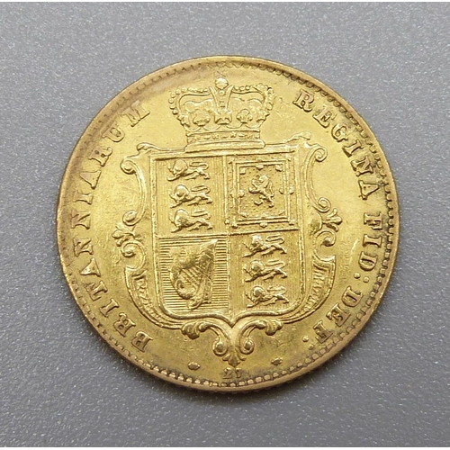 349 - A Victorian 1869 half sovereign, die 27