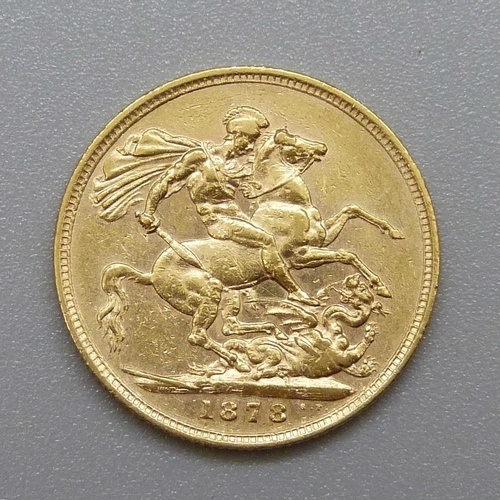 354 - A Victorian 1878 full sovereign