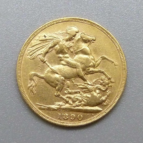 359 - A Victorian 1890 full sovereign