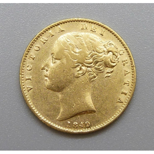 362 - A Victorian 1849 full sovereign