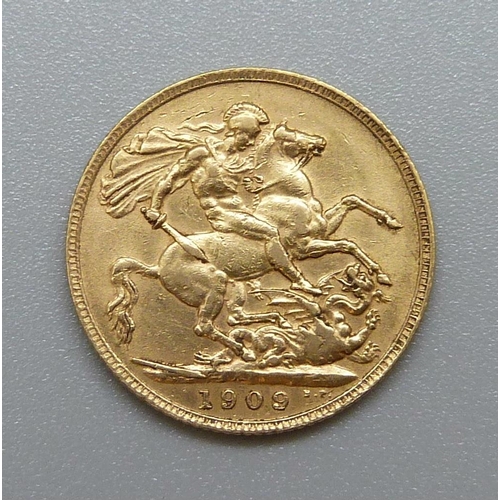 363 - An Edward VII 1909 full sovereign