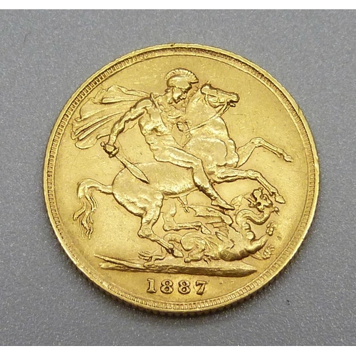 368 - A Victorian 1887 full sovereign