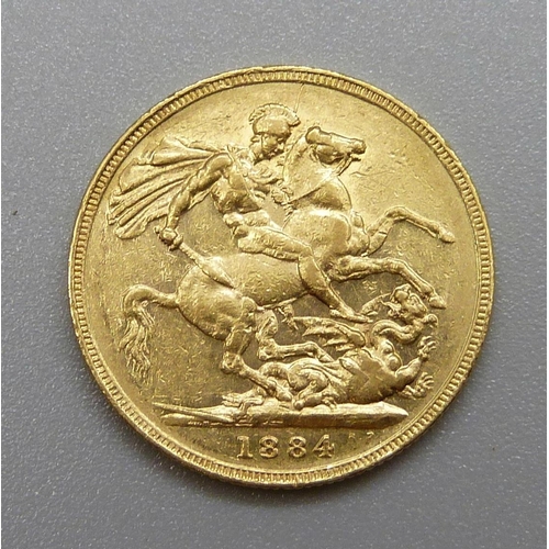 373 - A Victorian 1884 full sovereign