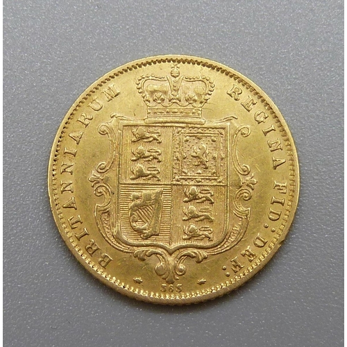 375 - A Victorian 1872 half sovereign, die 363