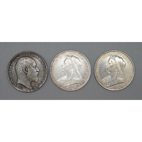 38 - Three crowns, 1899, 1900 and 1902