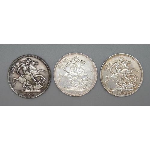 38 - Three crowns, 1899, 1900 and 1902