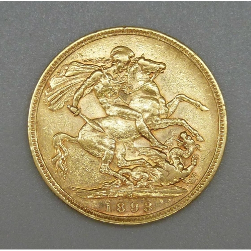 49 - A Victorian 1893 full sovereign