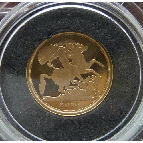 50 - A 2015 proof quarter sovereign, The Royal Mint