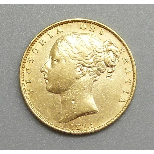 56 - A Victorian 1873 full sovereign, die 1