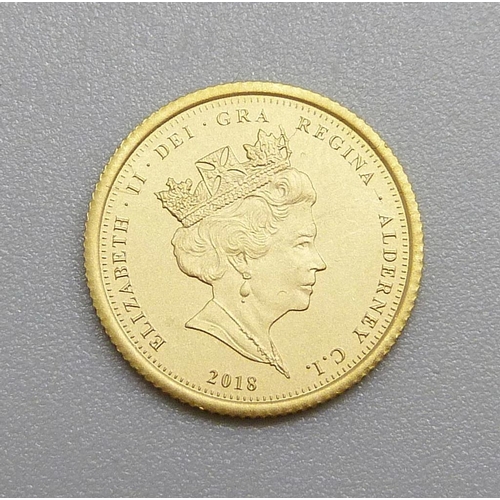 59 - A 2018 Alderney proof quarter sovereign