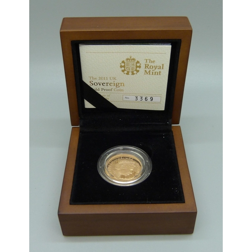 7 - A 2011 proof full sovereign, The Royal Mint