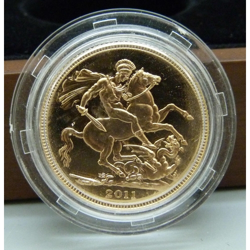 7 - A 2011 proof full sovereign, The Royal Mint