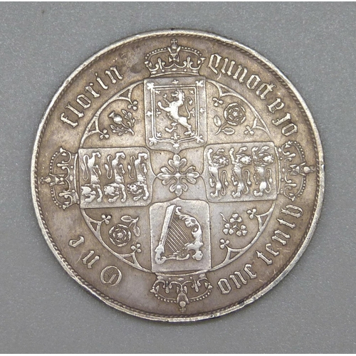 77 - A Victorian 1871 Gothic florin