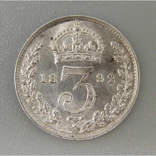 80 - A Victorian 1892 3d coin, uncirculated