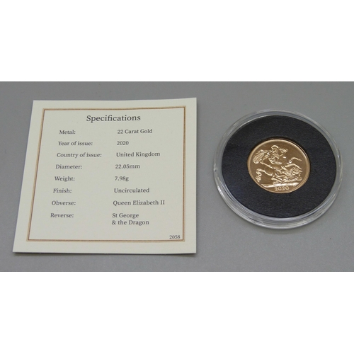 86 - A 2020 full sovereign, uncirculated