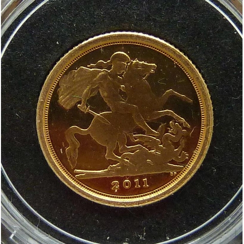 89 - A 2011 proof quarter sovereign, The Royal Mint