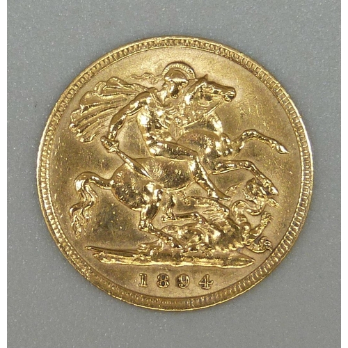 9 - A Victorian 1894 half sovereign