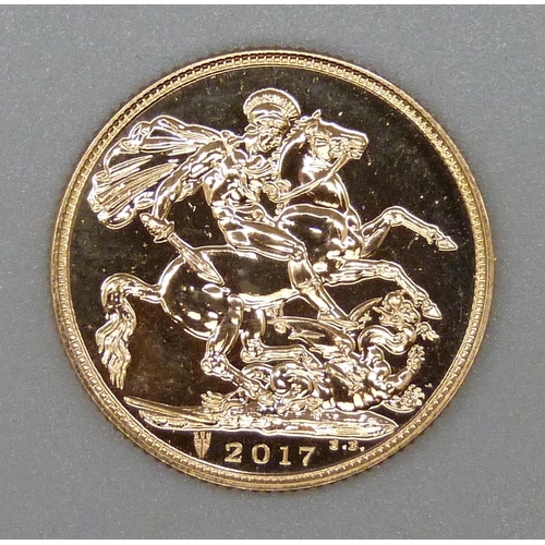 90 - A 2017 full sovereign, uncirculated