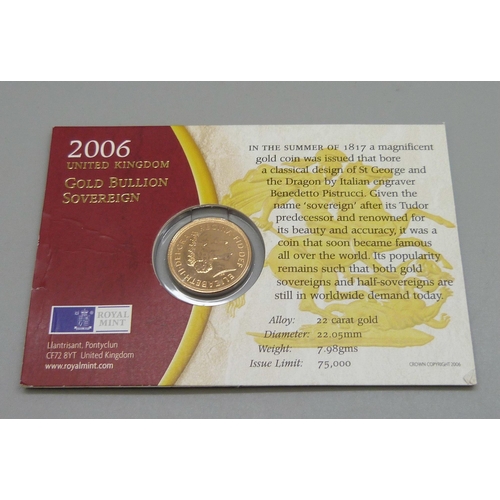 92 - A 2006 Gold Bullion Sovereign, Royal Mint