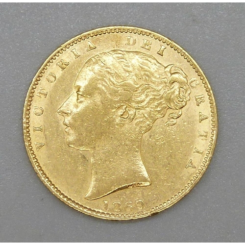 93 - A Victorian 1869 full sovereign