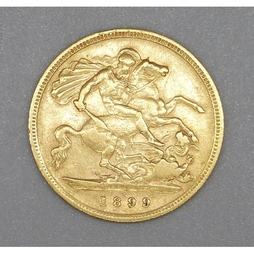 96 - A Victorian 1899 half sovereign